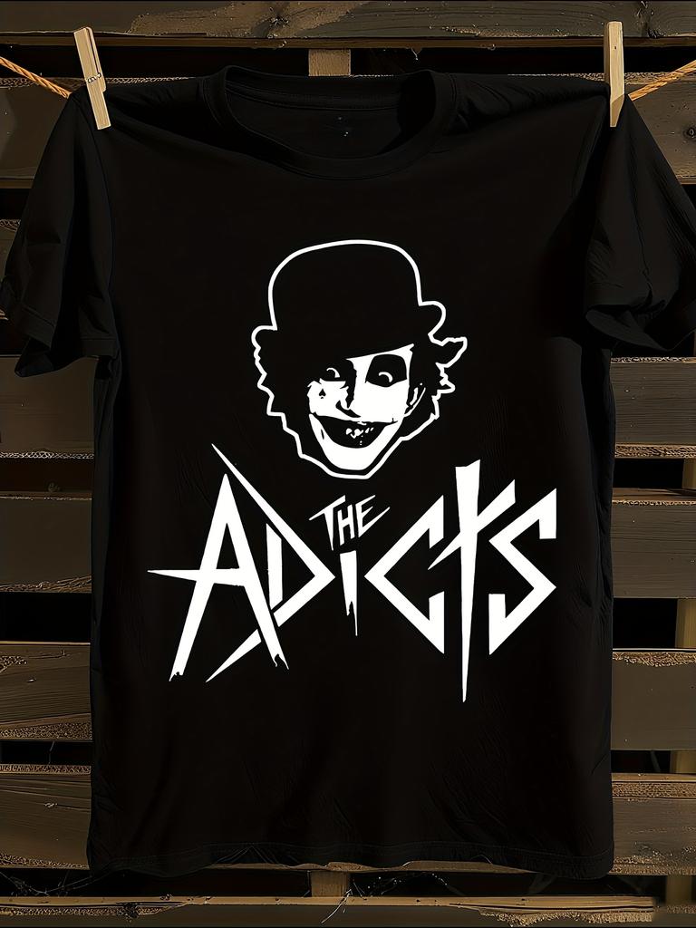 The Adicts Monkey Logo Band T-Shirt Mens Tshirt Womens Tshirts with Letters Print Short Sleeves T-Shirt Casual Street Tee Shirt Top