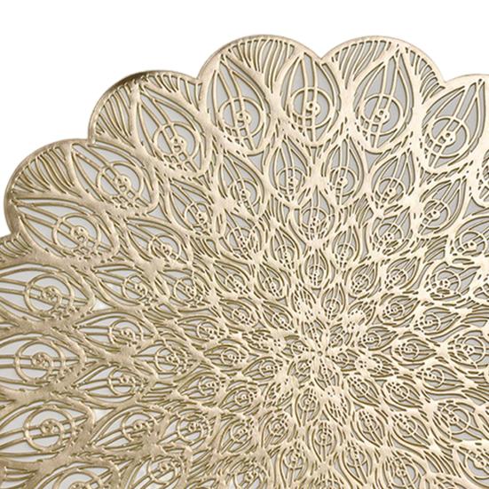 PVC Placemat for Dining Table Scratch-Resistant Hollow Pad Decorative Heat-Resistant Table Bowl Mats for Kitchen Restaurant Use