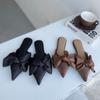 Fashion Women Casual Flats Heeled Slippers Shoes Woman Outdoor Slides Summer Women Bow Slippers Shoes Mules Single Shoes Dropshipping