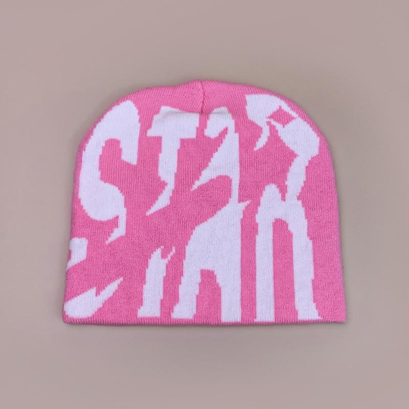 Color Block STAR Letter Hip Hop Beanie Unisex Warm Casual Knit Hat