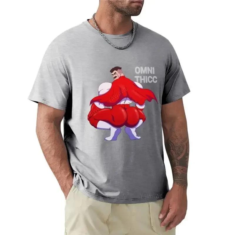 Черная футболка Мужская одежда Thicc Omniman футболка Blank T Shirts Anime Clothing Простые хлопковые летние повседневные футболки с коротким рукавом и круглым вырезом