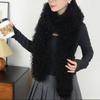 Yousheng Winter Scarf Solid Color Thickened Plush Soft Thick Warm Extra Long Scarf Winter Outdoor Imitation Fur Neck Warmer