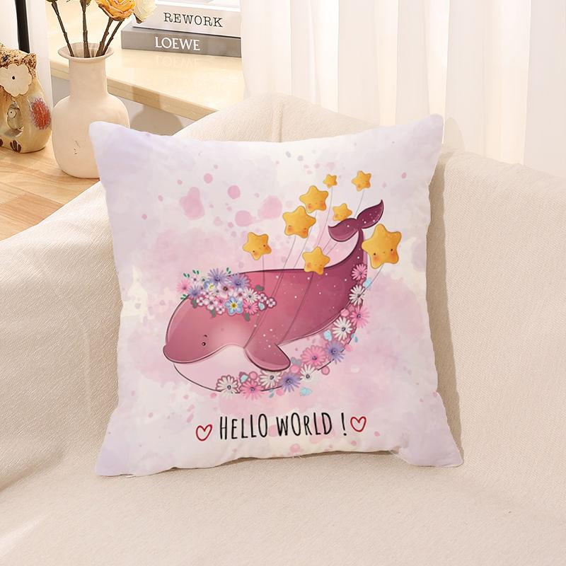 Cute Animal Pillowcase  for Sofa Car Square Cushion Suite Room Anime   Body Cover