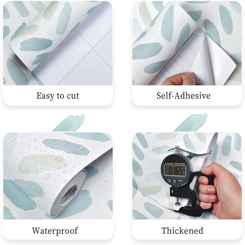 Обои Зеленый Лист Самоклеящиеся Обои Бохо Контактная Бумага для Шкафов Разнообразные Обои для Спальни Самоклеящиеся Наклейки