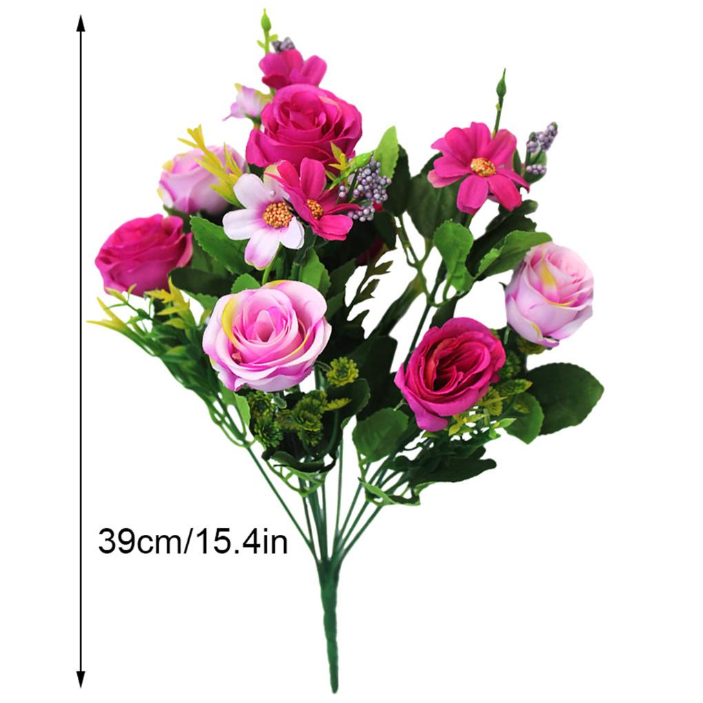 Букет из 10 искусственных роз, имитация декора, свадебный цветок из ткани