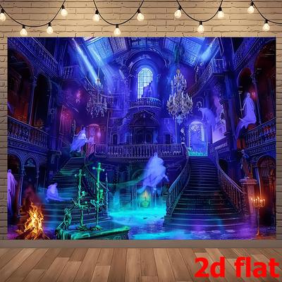 Multifunctional Purple Ghost House and Floral Wedding Backdrop - Perfect for Halloween, Parties and Home Decorationzyc