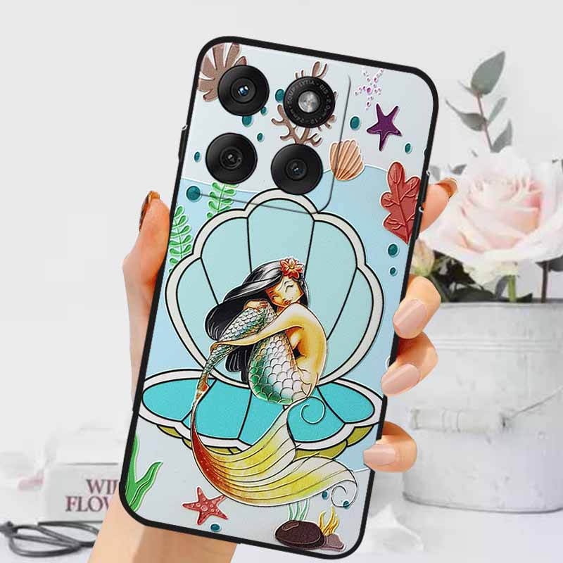 3D Тисненые Чехлы Для Edge 60 Fusion / Edge 60 Pro Рельефные Тисненые Ретро Силиконовая Задняя Крышка Для Edge 60 Stylus Черный Funda 60 Pro