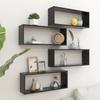 VidaXL Wall Cube Shelves 4 Pcs Black 60x15x23 Cm Chipboard