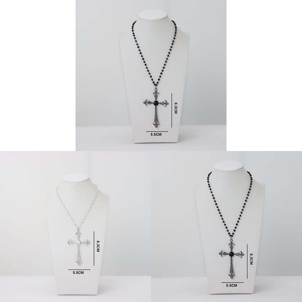 Cross Pendant Necklace For Women Men With Alloy Chain Stylish Autumn Winter Accessory