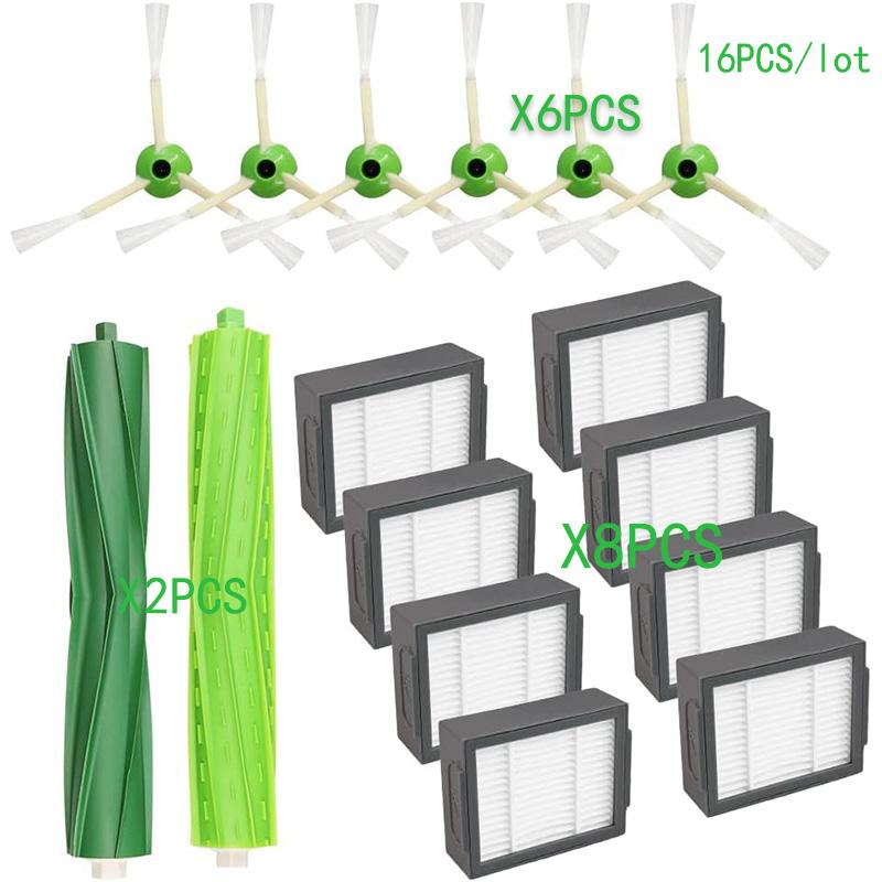 Hepa-фильтр+Боковая щетка+Щеточный валик+пылесборники Замена для iRobot Roomba i7 E5 E6 I Серии Робот-пылесос Запасные части