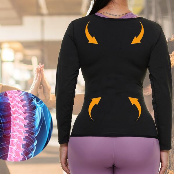 Женский костюм для сауны, спортивная куртка, тренажер для талии, формирователь тела с длинными рукавами, рубашка для сауны, тренировочные топы, корректирующее белье, термобелье, спортивный костюм для фитнеса