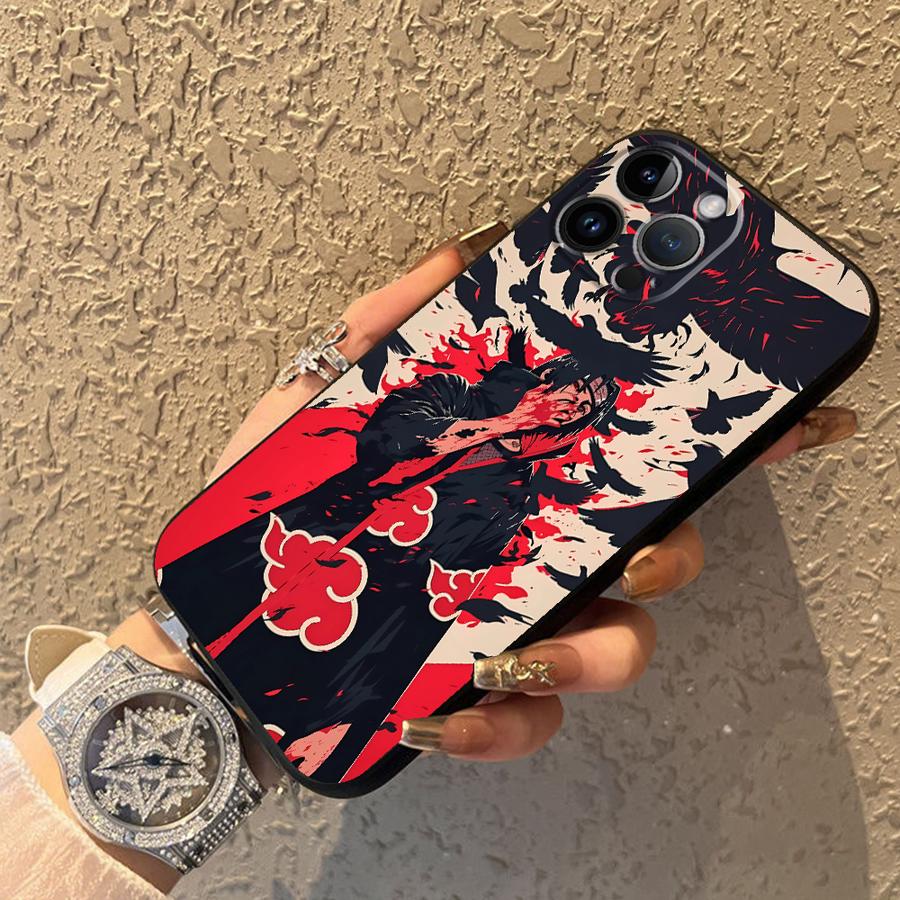 Черный Мягкий Чехол для Телефона для iPhone 7 8 17Air 15 16 14 Plus XR 13 12 11 17 Pro Max XS Max Аниме N-NARUTOS