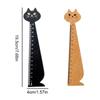 1PC Wooden Cute Cartoon Cat Household Straight Ruler Student Tools Sewing Ruler Drawing Ruler