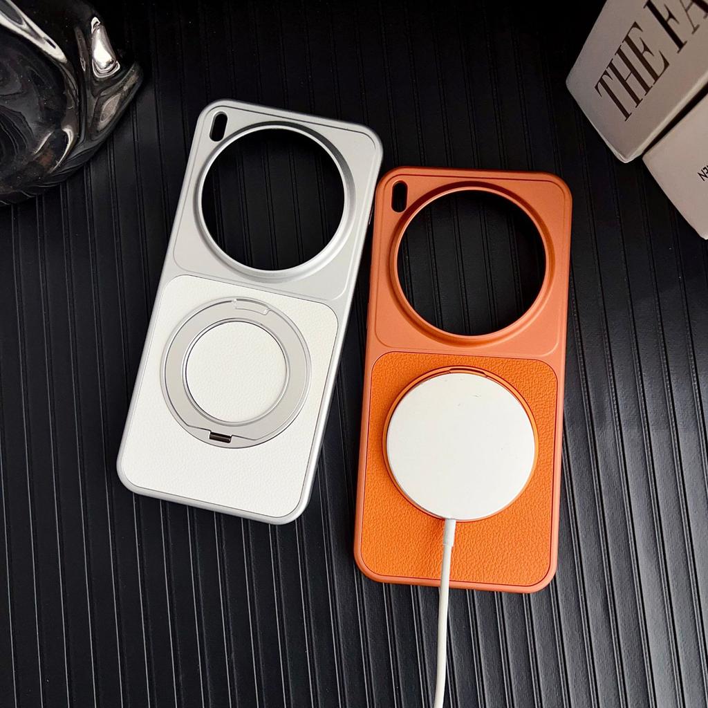 Applicable to VIVO X300S mobile phone case, lychee leather pattern 360 rotating magnetic suction bracket X200Ultra anti-drop hard cover