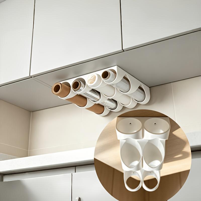 Over-The-Counter Kitchen Roll Holder, Under-Cabinet Hanging Type, Baking Paper And Plastic Wrap Dispenser, Space-Saving Design