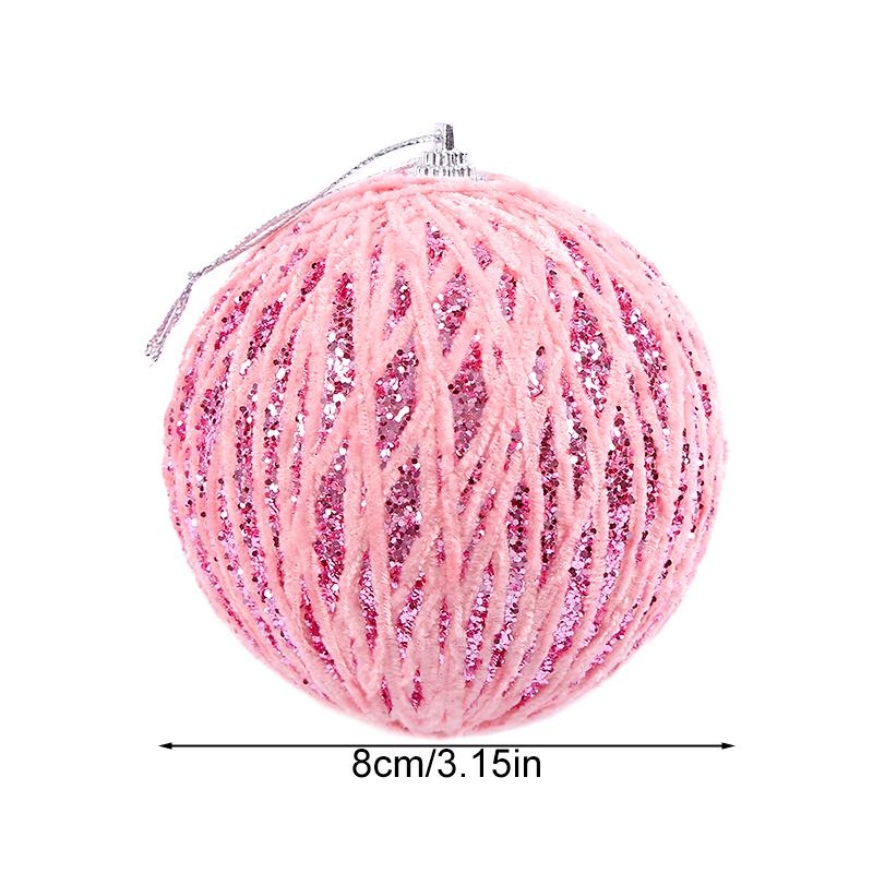 3Pcs Fashion Xmas Tree Ornaments Foam Ball Christmas Decor Hanging Pendant Sequins Ball Party Decor
