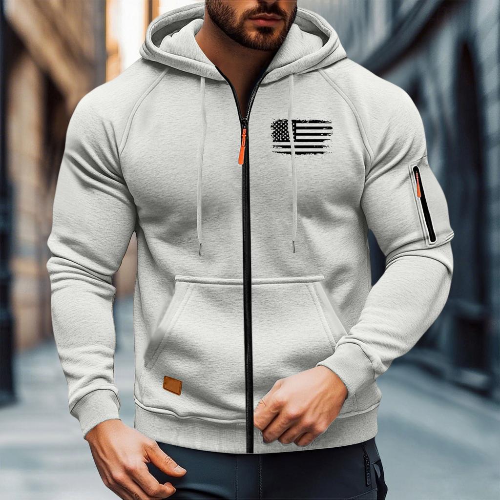 Men's Leisure Long Sleeves Zipper Hooded Hood Hoodie Coat Hooded Hood