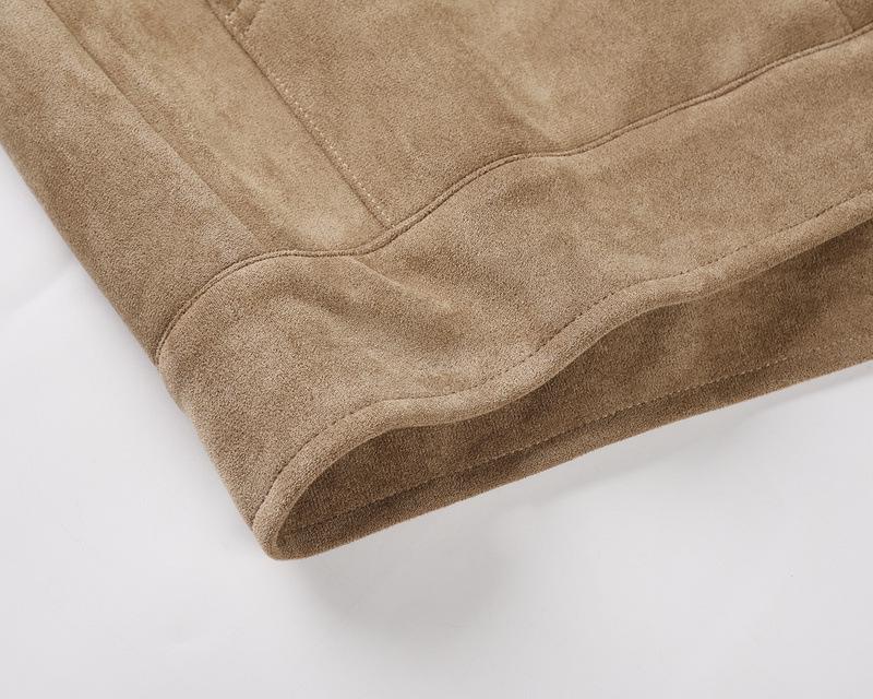 Модная унисекс вельветовая куртка из оленьей кожи на молнии с большими карманами