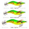 2.0#  2.5#  3.0# Jigs Luminous Lifelike Squid Hook Wood Shrimp Lures Octopus Bait Fishing Tackle
