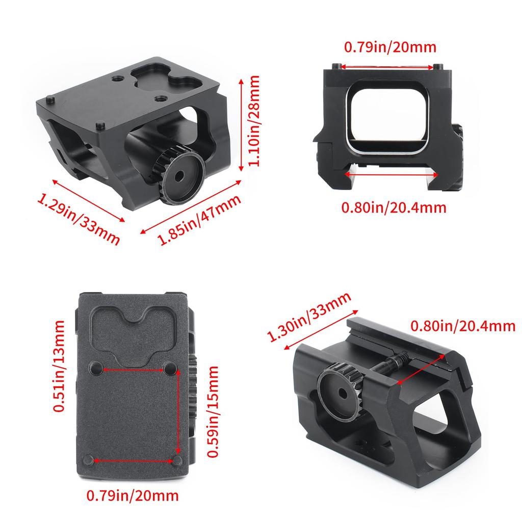 QIRUIMY Scalarworks LEAP RMR Крепление База Реплика Красная Точка Быстросъемное Крепление для RMR, Совместимо с 20мм Пикатинни, Нижнее 1/3 [1.57] База (черный)