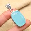 AAA+ Синий халцедон драгоценный камень ручной работы из цельного стерлингового серебра 925 пробы ювелирное изделие кулон для нее