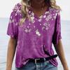 Summer Women T-Shirts 3d Fashion Flowers Print Harajuku T Shirt Oversized Tees For Ladies Clothing New Short Sleeve V-Neck Tops
