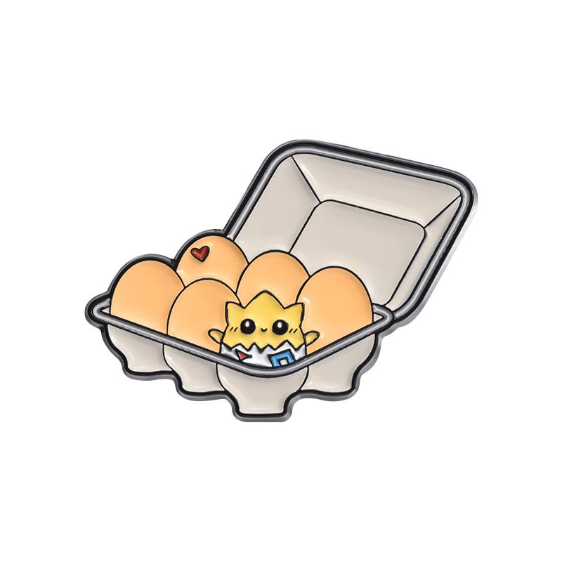 Cartoon Egg Enamel Pins Anime Brooches Metal Backpack Clothing Lapel Badge Jewelry Gifts For Kids Friends