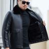 Leather and Fur Integrated Men's Leather Jacket, Middle-aged Men's Lapel Casual Jacket, Thickened New Sheepskin Jacket, Men's Winter Wear
