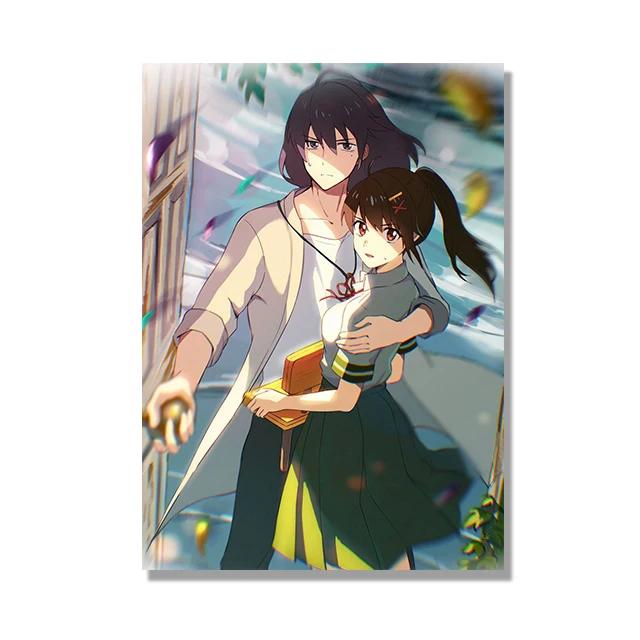 Canvas Painting Anime Girl Suzume No Tojimari Poster Aesthetics Wall Art Mural Cartoon Manga Cover Room Decor