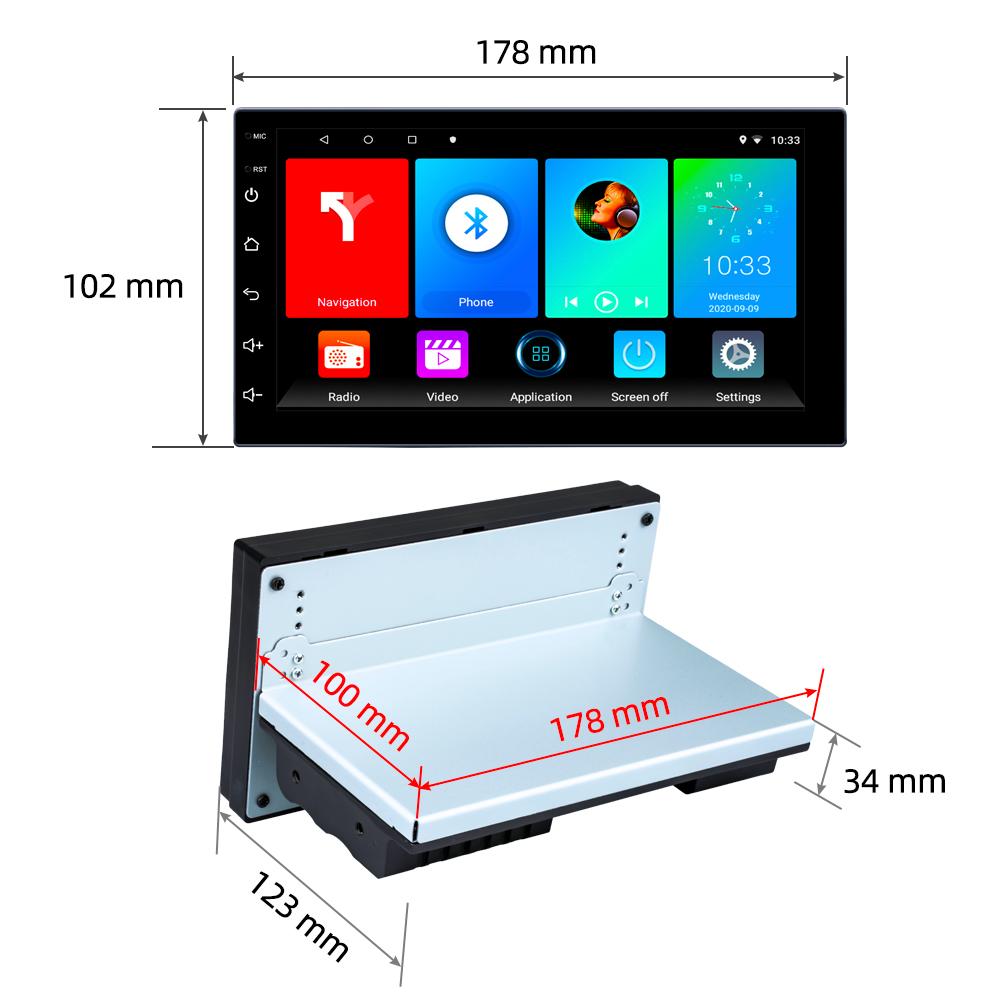 Reakosound 1 Din Регулируемая универсальная автомобильная стереосистема Радио Android 7-дюймовый сенсорный экран FM GPS навигация Apple Carplay Android-auto