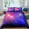 Galaxy Duvet Cover Set 3D Printed Space Themed Bedding Set Kid Boy Galaxy Series Universe Pattern Polyester Quilt Cover For Girl