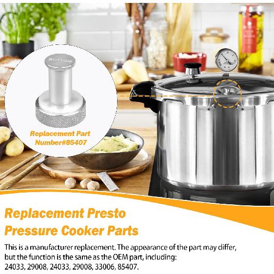 Pressure Cooker Canner Parts Replacement Presto, Pressure Cooker Air Vent Cover/Lock 23 Quart 409A 16QT - 2 Pack, Silver