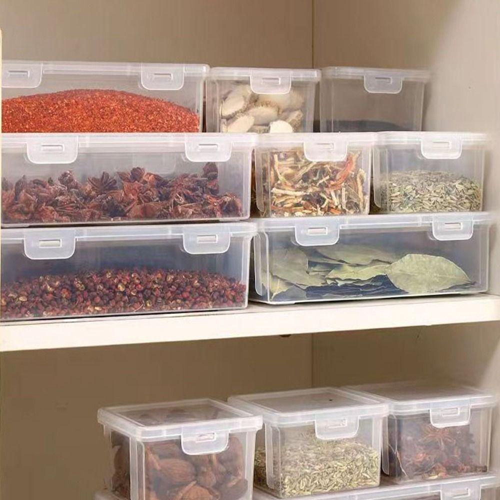 Sealed Spices Packaging Storage Box Transparent Seasoning Storage Box Spice Organizer Refrigerator
