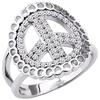 White 'Peace' Silver Ring