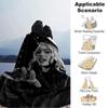 1Pc Blond Hair Black Leather Jacket Blanket Soft Throw Blanket For Home Bedroom Bed Sofa Travel Office Solid Christmas Blanket