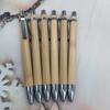 4 Pcs Set Bamboo Wood Ballpoint Pen 1.0Mm Bullet Tip Blue Black Ink Ball Pen