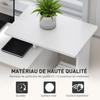 Computer Desk with Sliding Keyboard Tray Storage Drawer Shelf Home Office Workstation White