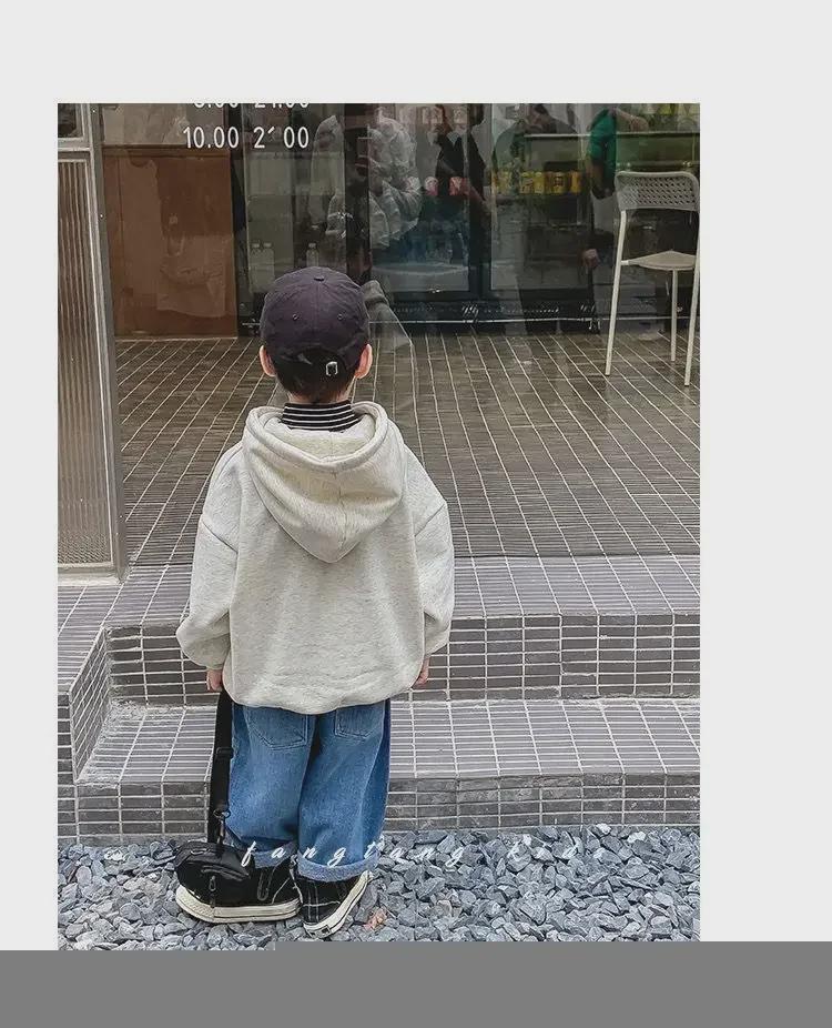 Trendy Boys' Hooded Sweatshirts - Stylish Printed Tops for Autumn/Winter 2024