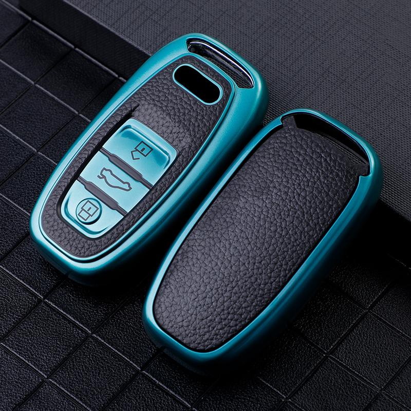 Кожаный смарт-чехол для ключей из ТПУ, чехол-брелок, авто чехол для A1 A3 A4 A5 A6 A7 A8 Quattro Q3 Q5 Q7 2009-2015, аксессуары