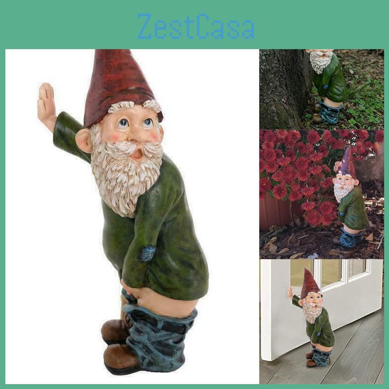 Креативная непослушная статуэтка гнома для сада, яркая полимерная статуэтка гнома для двора, уличная декоративная скульптура