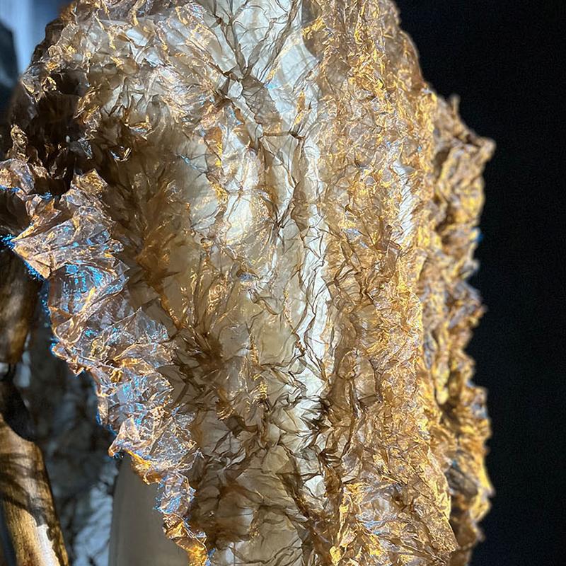 Градиентный цвет органза плиссированная мелкая гофрированная ткань для одежды витрина дисплей сценический фон свадебный декор дизайнерская ткань