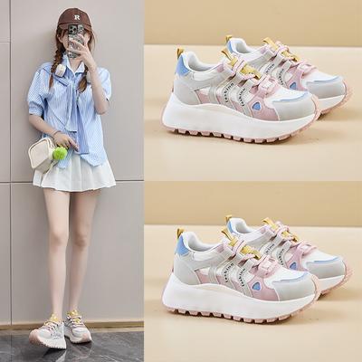 Инс новые папины кроссовки женские весенние студенческие для бега спортивные толстая подошва увеличение роста повседневные уличные BN