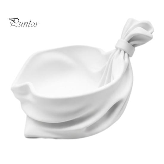 Colorful Holiday Decoration 3D Printed Gift Bag Shaped Storage Tray, Pleated Catchall Bowl for Candy, Versatile Desk Accessory Festive Table