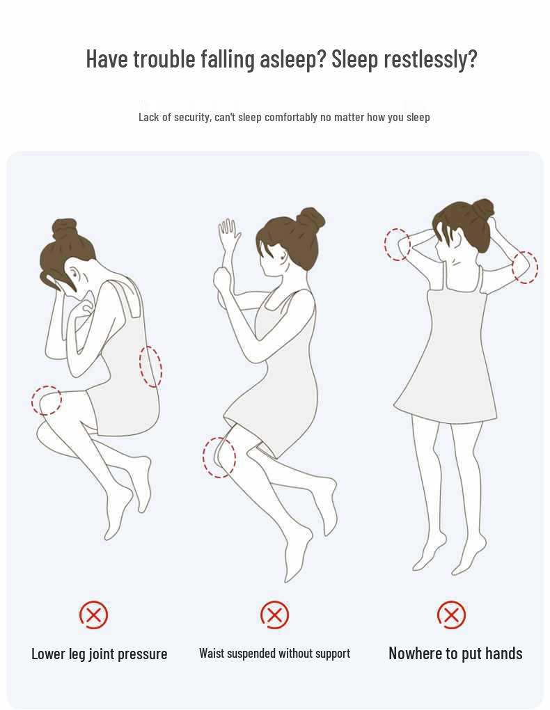 Подушка для тела с эффектом памяти для подростков и взрослых - Для спящих на боку, Съемный и моющийся чехол, Длинный дизайн для обхватывания ногами