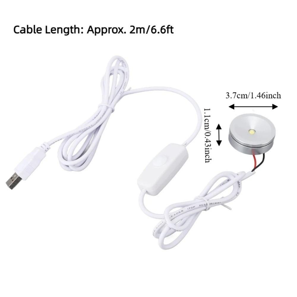2pcs 6.6ft Cable USB Mini Spotlights 5V Small Spot Lights LED Spotlights Display Cabinets
