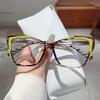 Новый стиль Очки «Кошачий глаз» Фотохромные Блокировка синего света Большая оправа Плоские Светлая Роскошь Модные Очки для Женщин