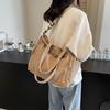 Corduroy Shoulder Messenger Bag Multi-Bag Mouth Large Capacity Commuter Tote Bag Student Class Work Handbag