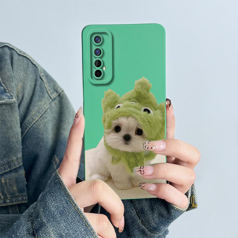 For Realme 7 RMX2151 RMX2155 Phone Case Realme7 4G Back Cover Soft Silicone Sweet Lovely Cartoon Panda Flower Printed Coque Capa