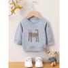 Kids Lightweight Crewneck Sweatshirt,Striped Kitten Graphic Print