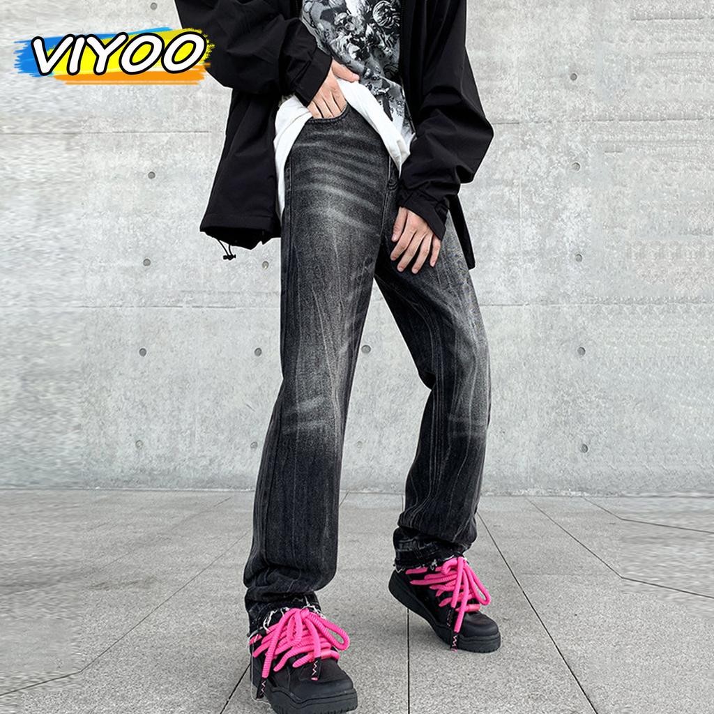 Мужские негабаритные 5XL Y2K черные джинсовые прямые брюки повседневные брюки мужские корейские уличные хип-хоп винтажные широкие мешковатые джинсы для мужчин